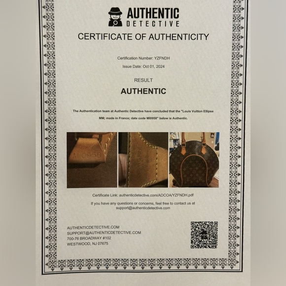 Louis Vuitton Ellipse MM Handbag w/ COA MI0958 Monogram Canvas Preloved - Picture 9 of 13